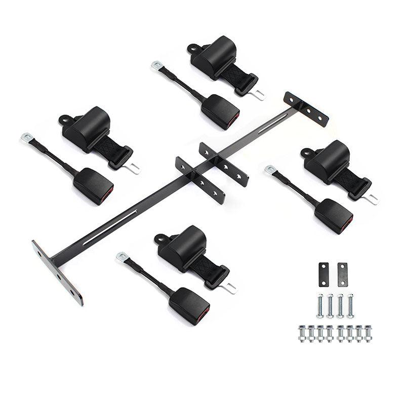 Golf Cart Retractable Seat Belts Bars Combo for EZGO Yama ha Club Car
