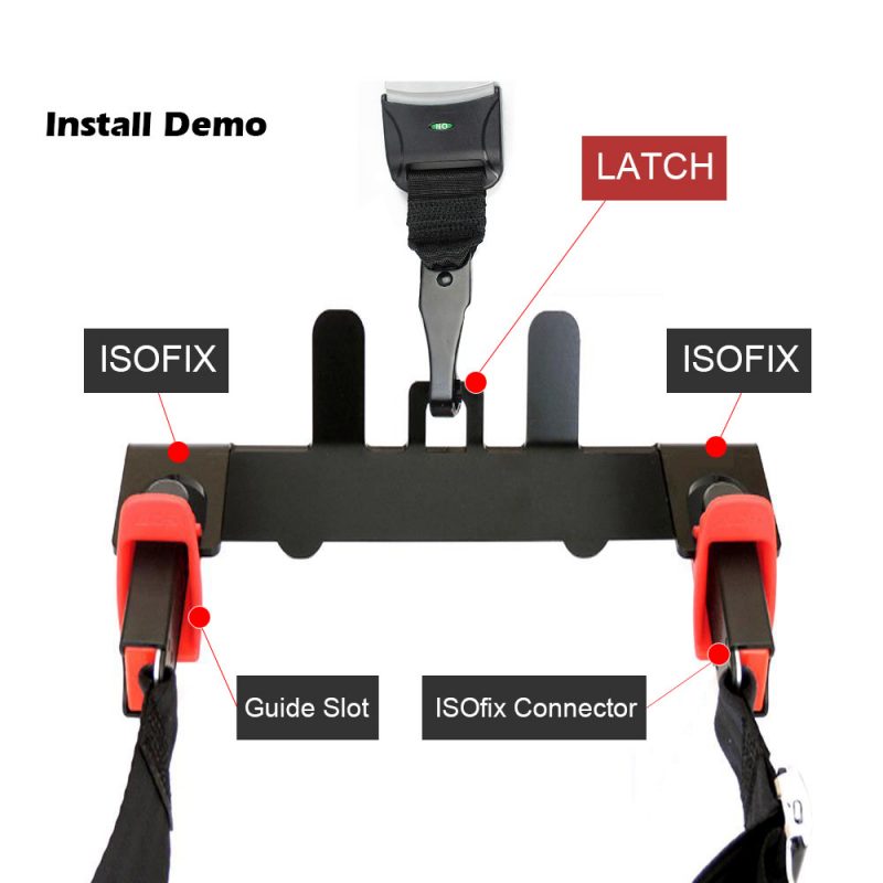 FE1022 Universal Car Child Seat Restraint Anchor Mounting Kit for ISOFIX Belt Connector demo