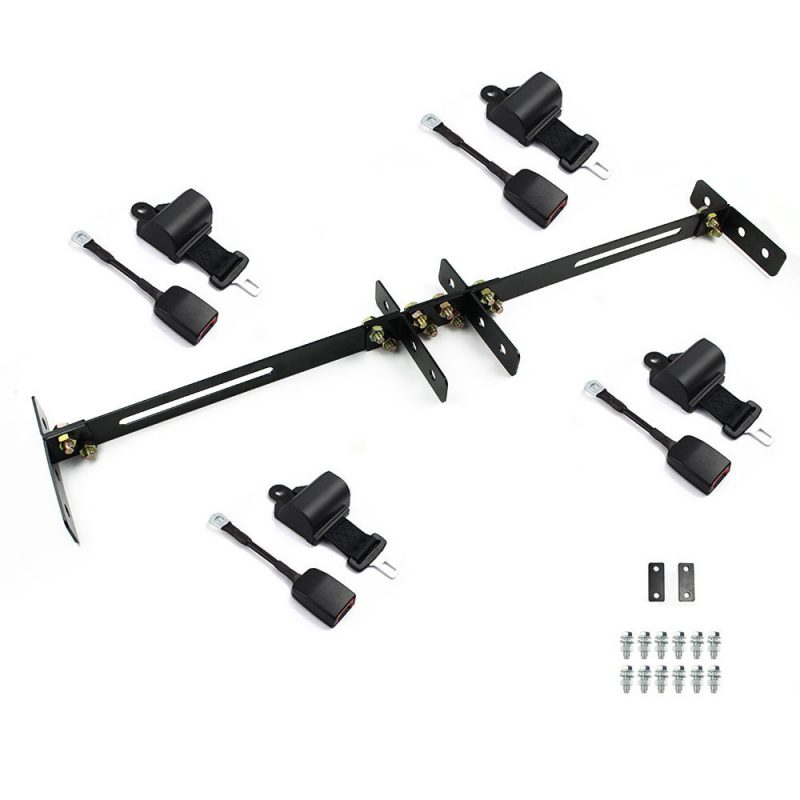 Golf Cart Seat Retractable Seat Belts Bars Combo for Four Seat FEC058
